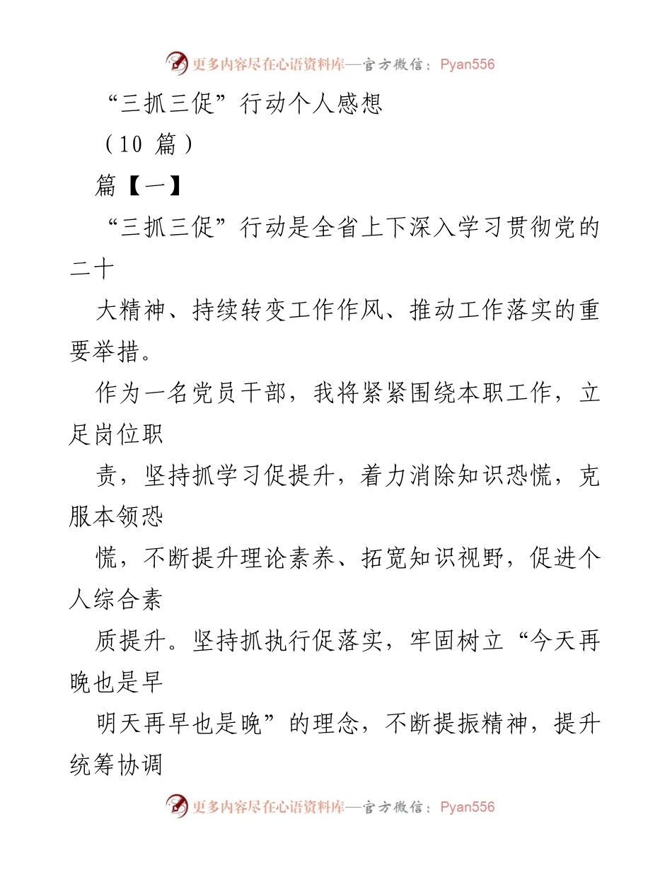[发言] 党员干部会议 - _深入学习贯彻‘三抓三促’行动的重要性与实践_.docx_第1页
