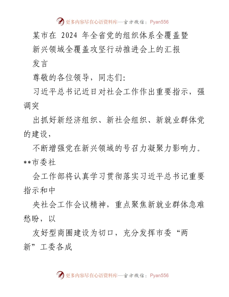 [发言] 会议 - 新就业群体友好型商圈建设推进汇报.docx_第1页