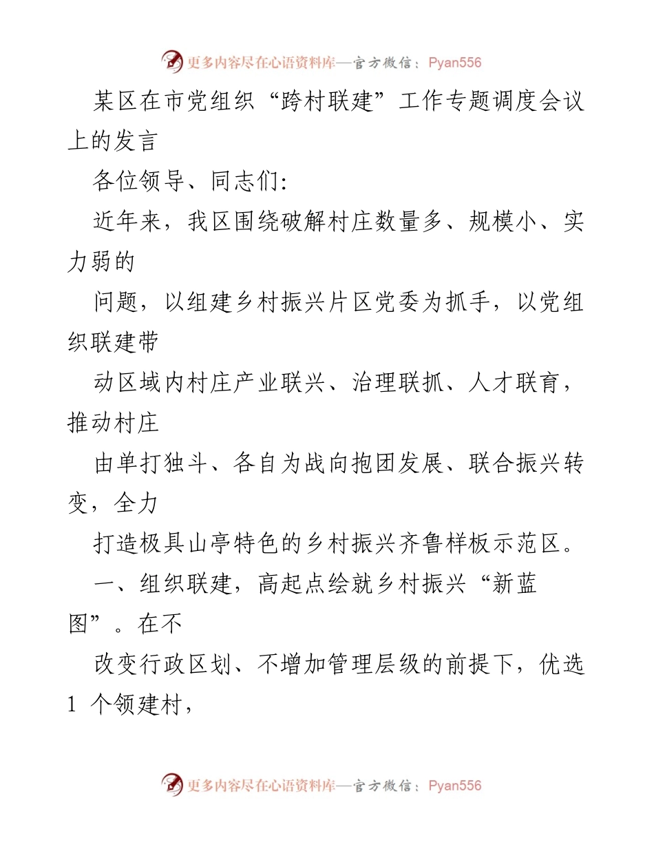 [发言] 会议 - 打造乡村振兴齐鲁样板示范区的探索与实践.docx_第1页