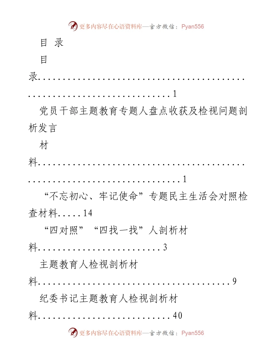 [发言] 党员干部主题教育检视与自我剖析发言材料.docx_第1页