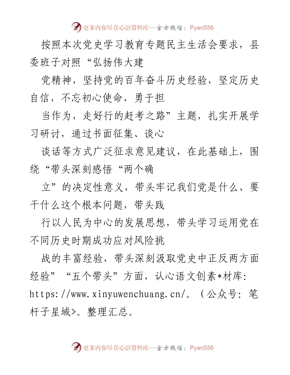 [发言] 党史学习教育专题民主生活会 - 深入检视与反思：推动党史学习教育的实践与落实.docx_第1页