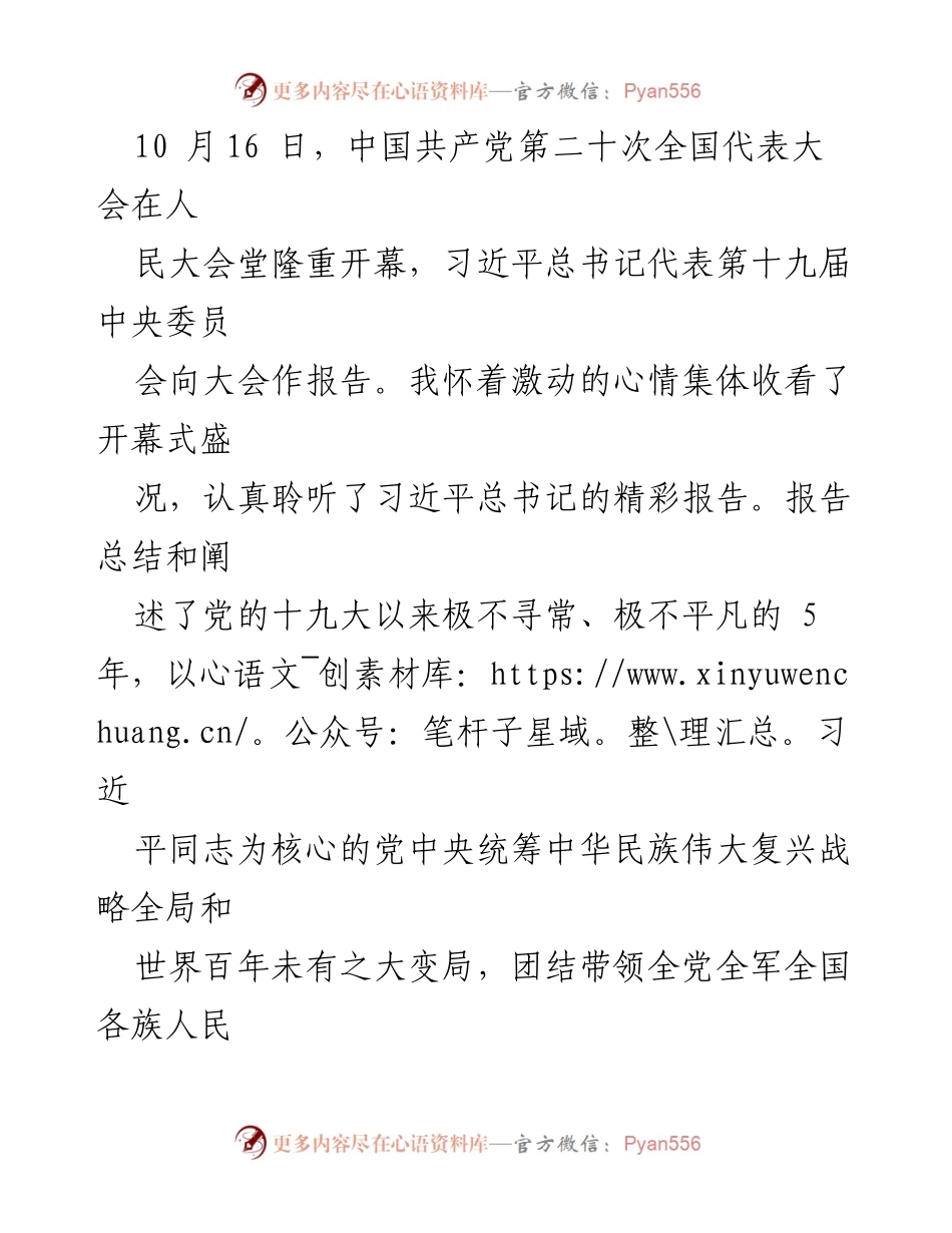 [发言] 会议 - 深刻领悟党的二十大精神，坚定维护核心，推动新时代工作.docx_第1页