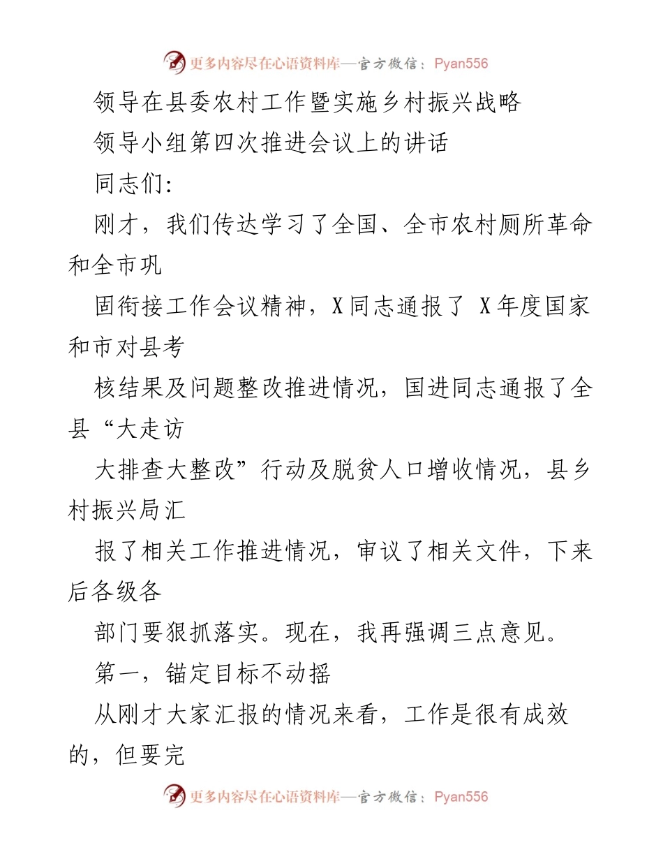 [发言] 会议 - 强调乡村振兴战略实施中的目标与底线任务.docx_第1页