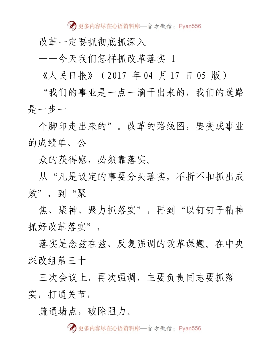 [发言] 会议 - 深化改革的落实与执行.docx_第1页
