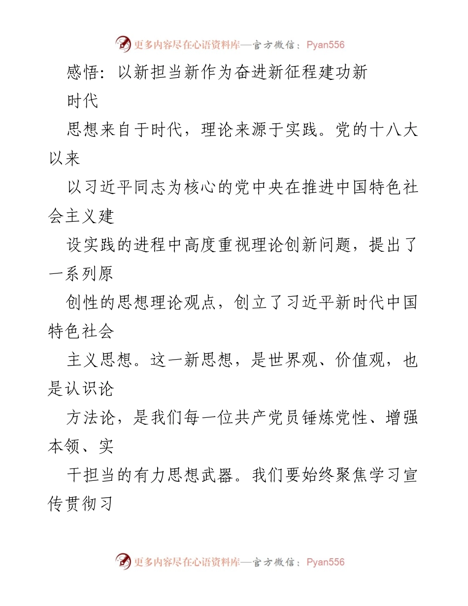 [发言] 党员干部大会 - 新时代党员干部的担当与作为.docx_第1页