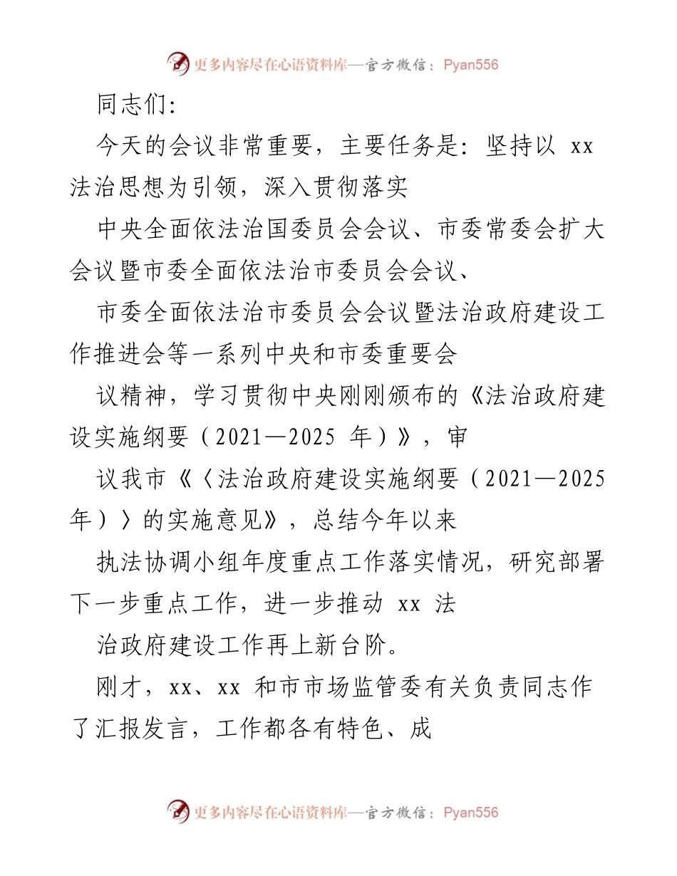 [发言] 会议 - 深入推进法治政府建设的责任与使命.docx_第1页