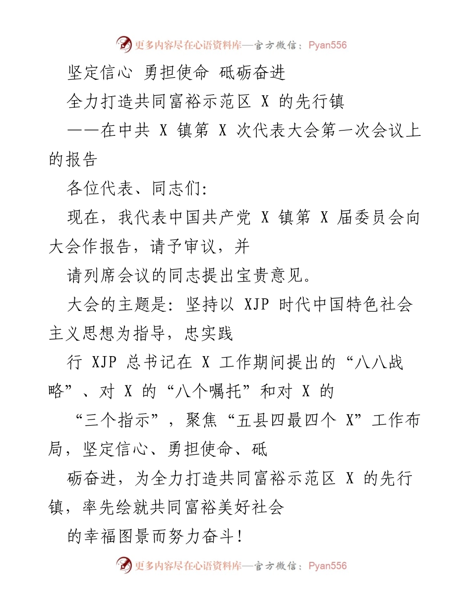[发言] 会议 - 坚定信心，勇担使命，共同富裕示范区建设的报告.docx_第1页