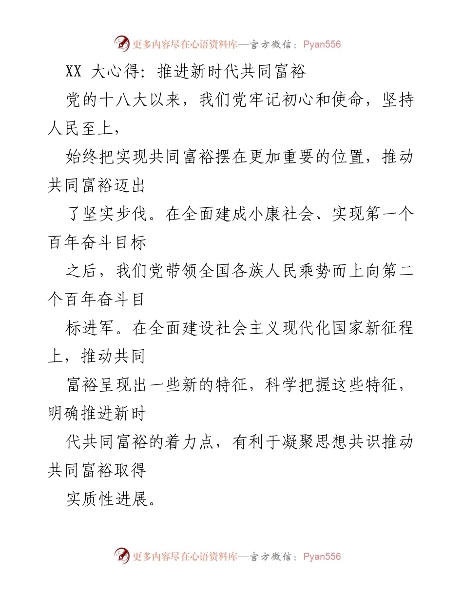 [发言] 党的会议 - 推动新时代共同富裕的路径与实践.docx_第1页
