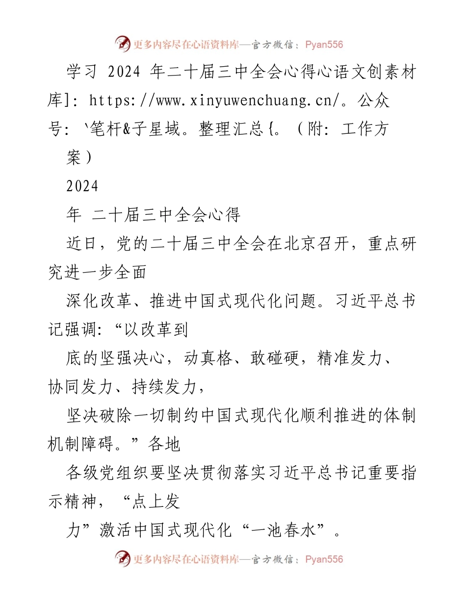 [发言] 党的二十届三中全会 - 深化改革与中国式现代化的实践思考.docx_第1页