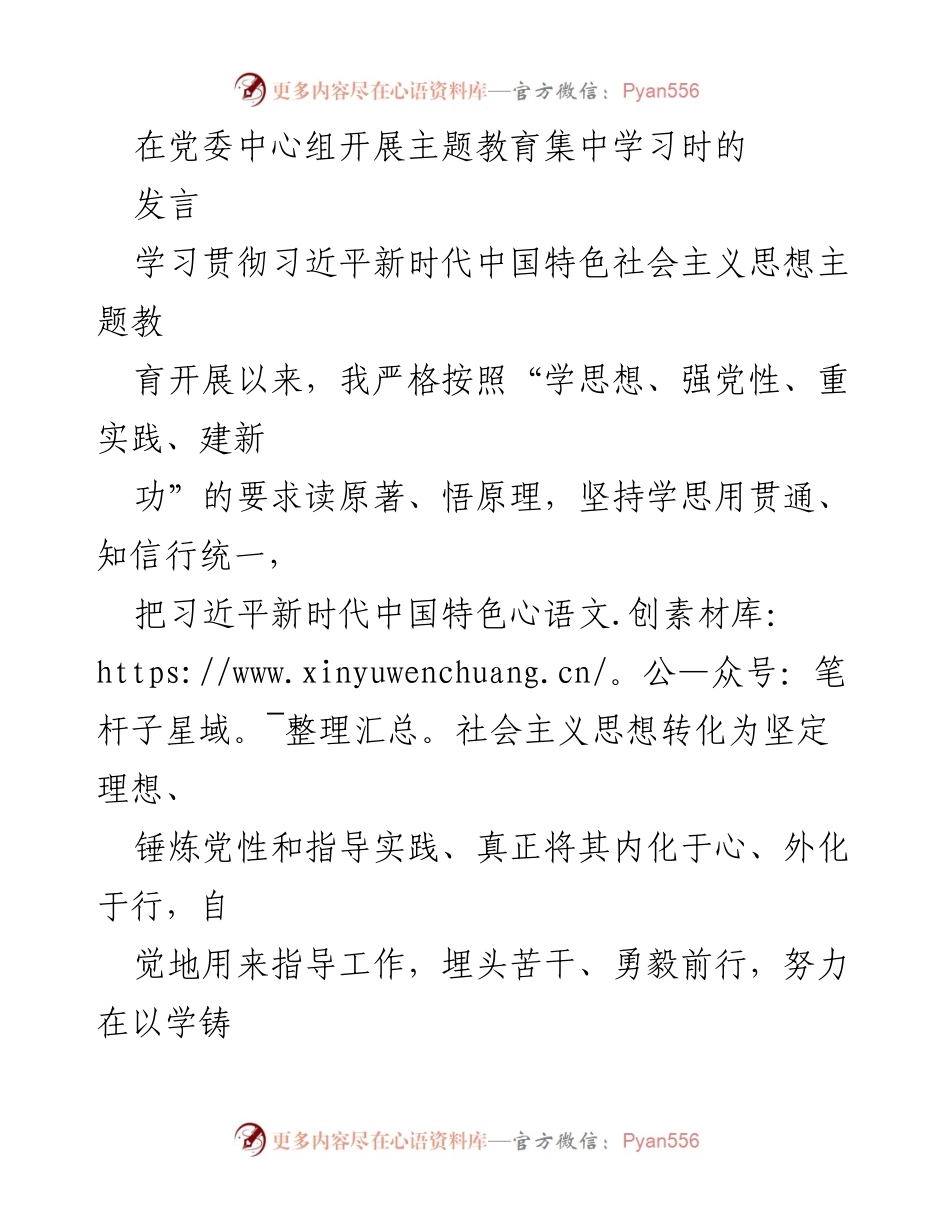 [发言] 党委中心组主题教育集中学习 - 树立正确政绩观的重要性与实践路径_1.docx_第1页