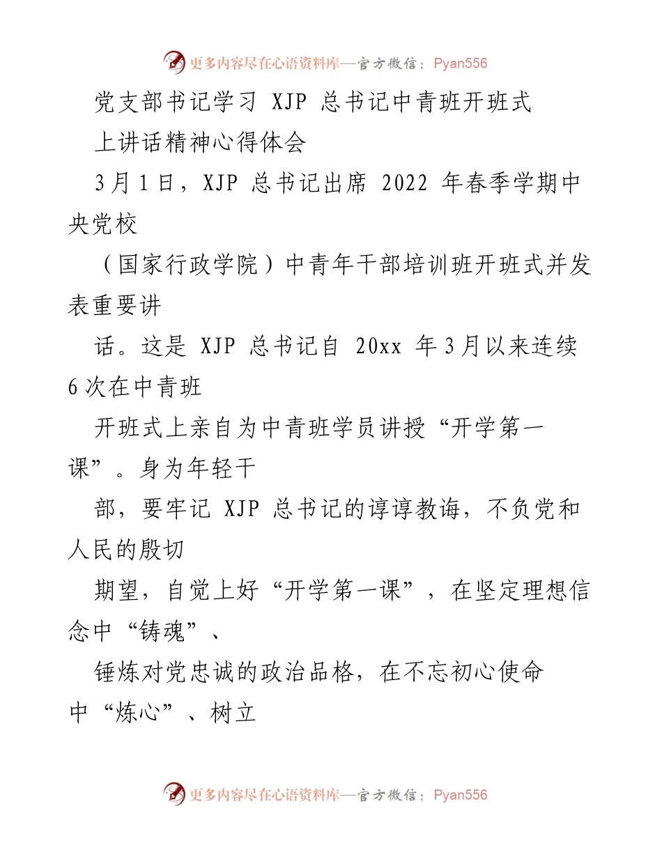 [发言] 党支部学习会 - 学习总书记讲话精神，坚定理想信念与家国情怀.docx_第1页