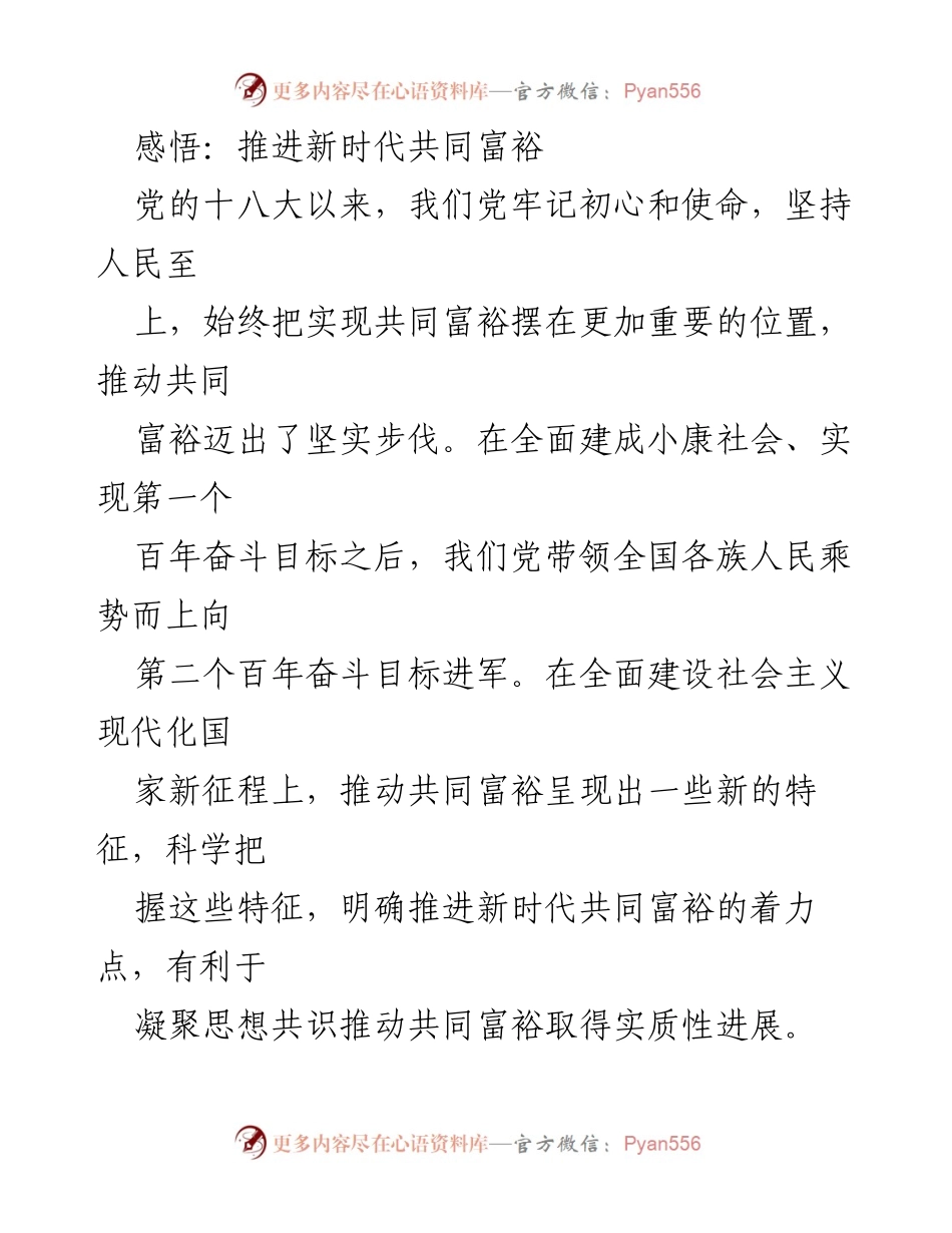 [发言] 党的会议 - 推进新时代共同富裕的实践与思考.docx_第1页