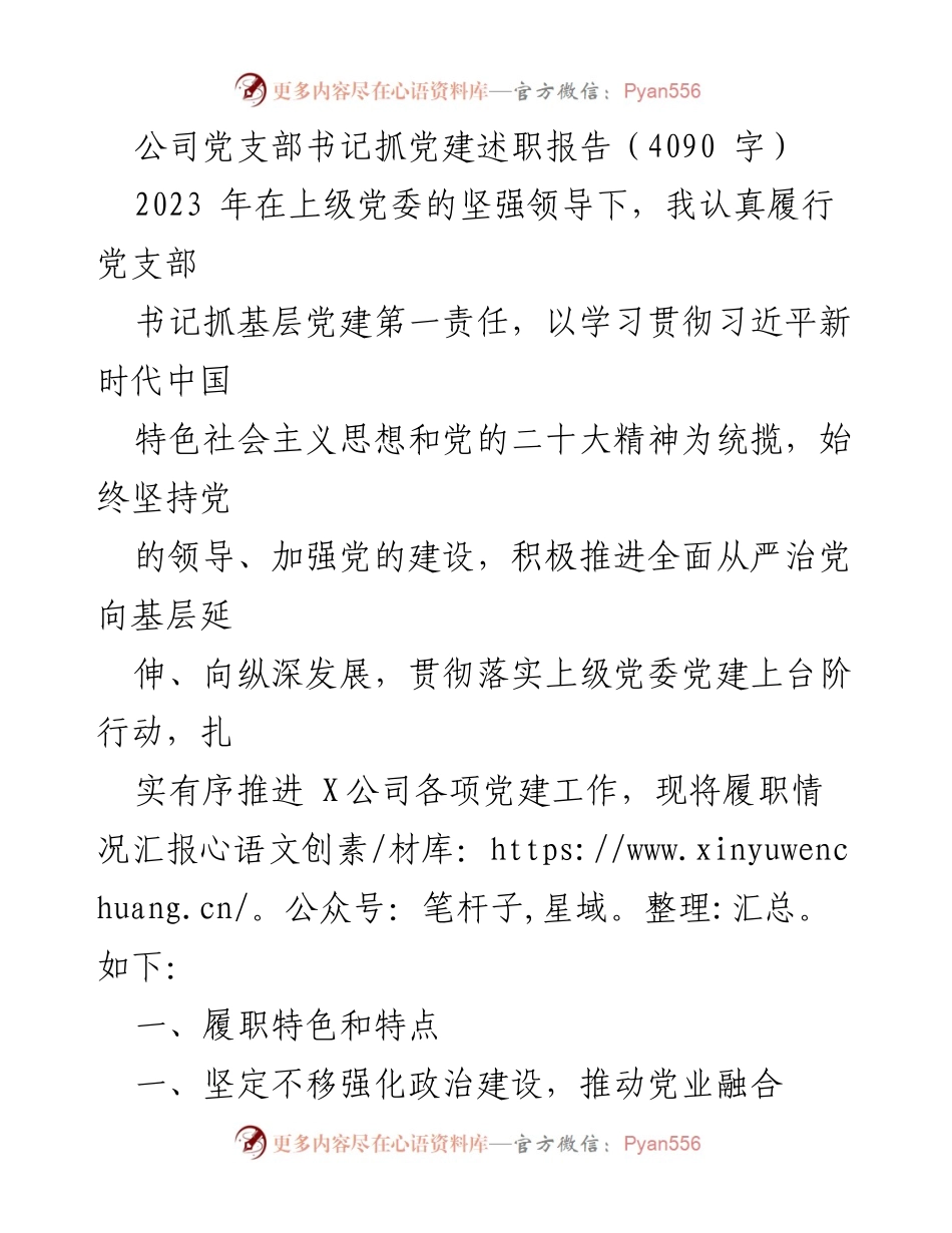 [发言] 党支部述职 - 2023年党支部书记党建工作述职报告.docx_第1页