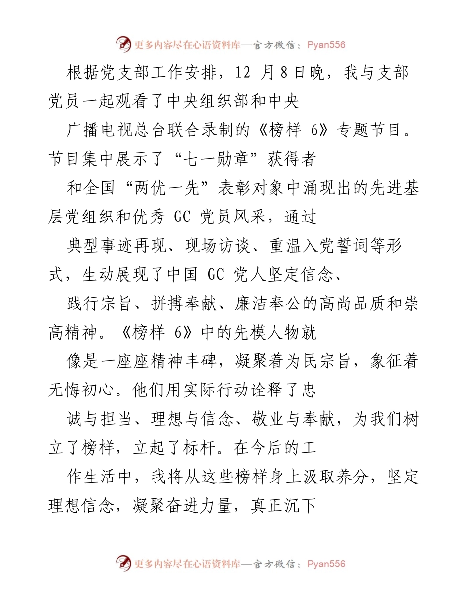 [发言] 党支部活动 - 弘扬榜样精神，坚定理想信念.docx_第1页