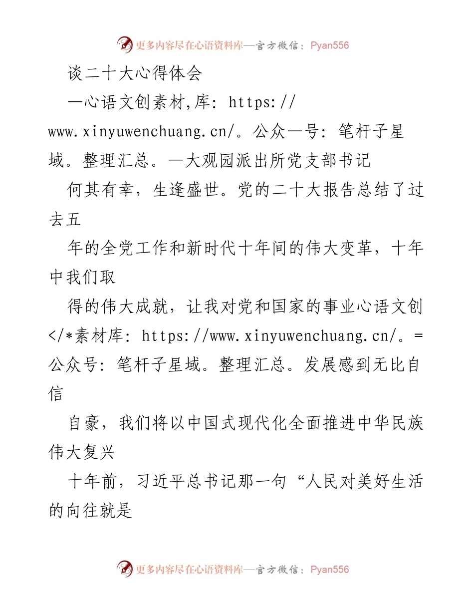 [发言] 党支部会议 - 二十大精神在公安工作中的践行与体会.docx_第1页