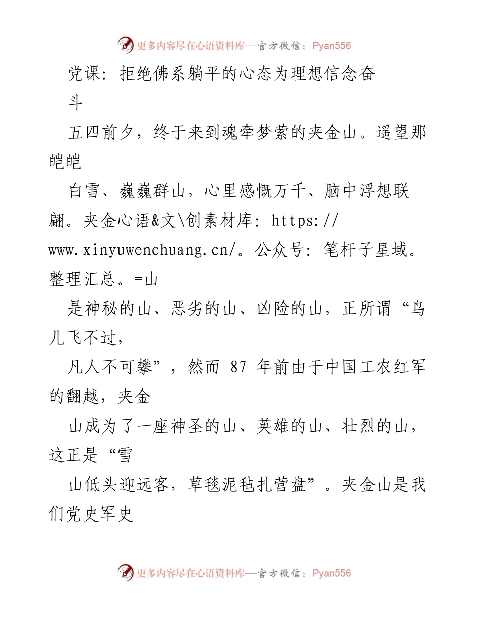 [发言] 党课 - 拒绝躺平，追寻理想信念的勇气与坚定.docx_第1页