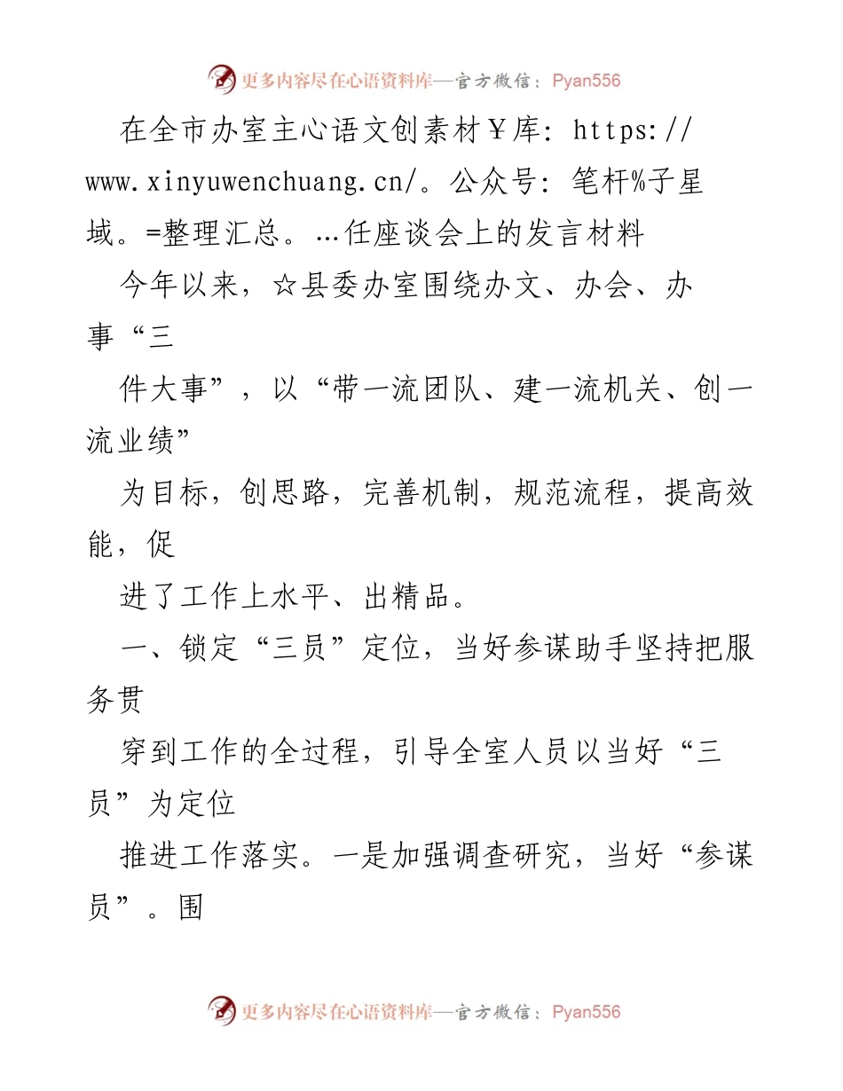 [发言] 全市办室主任座谈会 - 提升办事效能，推动决策落实的实践与思考.docx_第1页