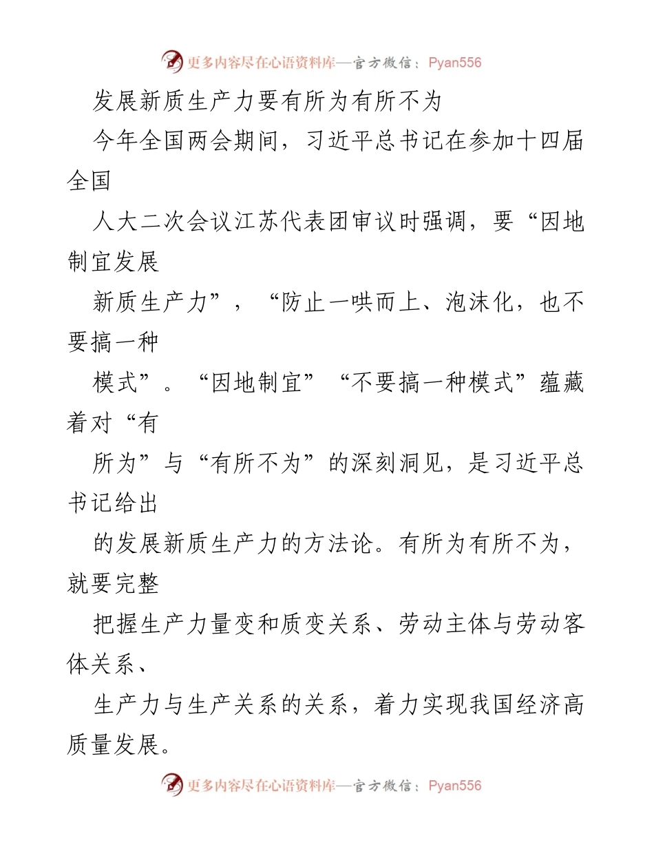[发言] 全国两会 - 发展新质生产力的战略思考_1.docx_第1页