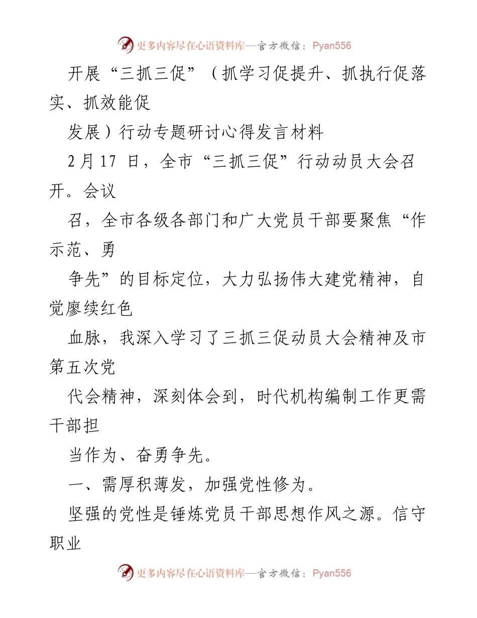 [发言] 动员大会 - 深刻领会“三抓三促”行动的重要性与实施路径.docx_第1页