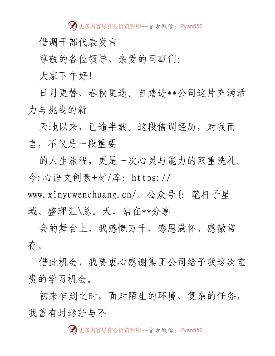 [发言] 分享会 - 借调经历的感悟与成长.docx_第1页