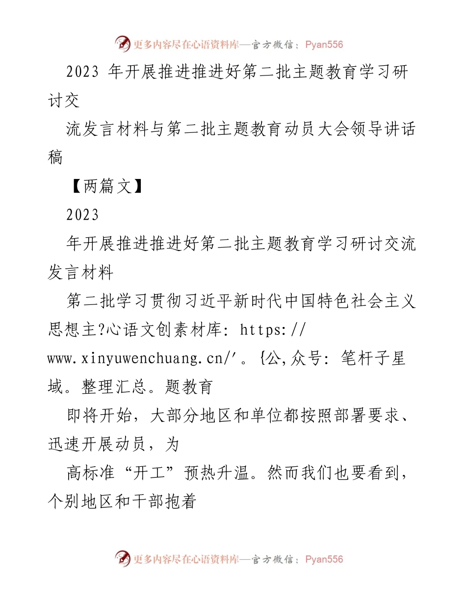 [发言] 动员大会 - 深入推进第二批主题教育的实践与思考.docx_第1页