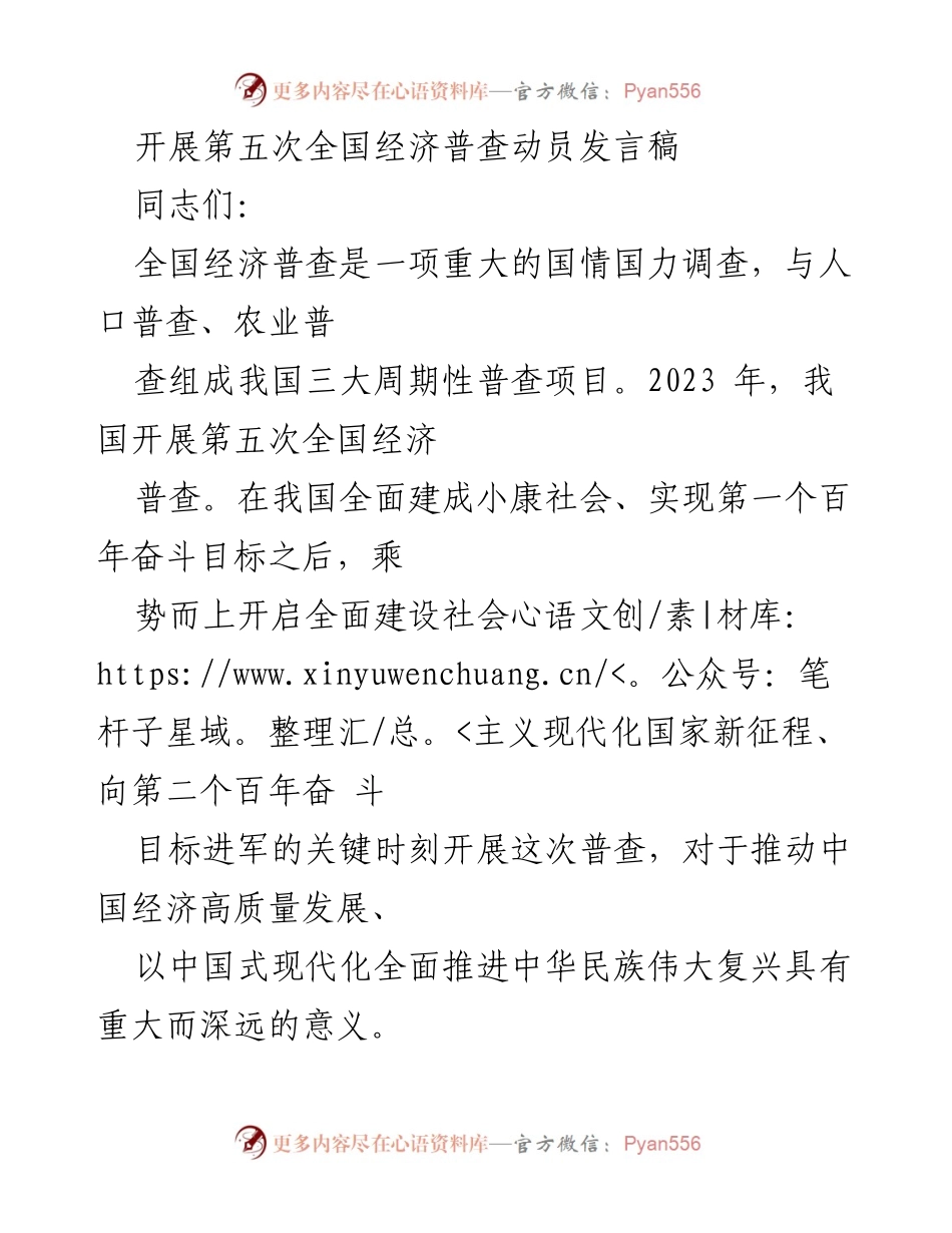 [发言] 动员大会 - 第五次全国经济普查的重要性与意义.docx_第1页