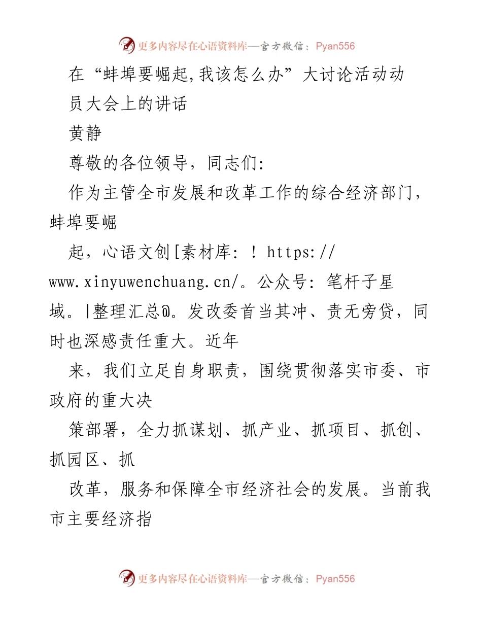 [发言] 动员大会 - 蚌埠崛起的责任与发展战略.docx_第1页
