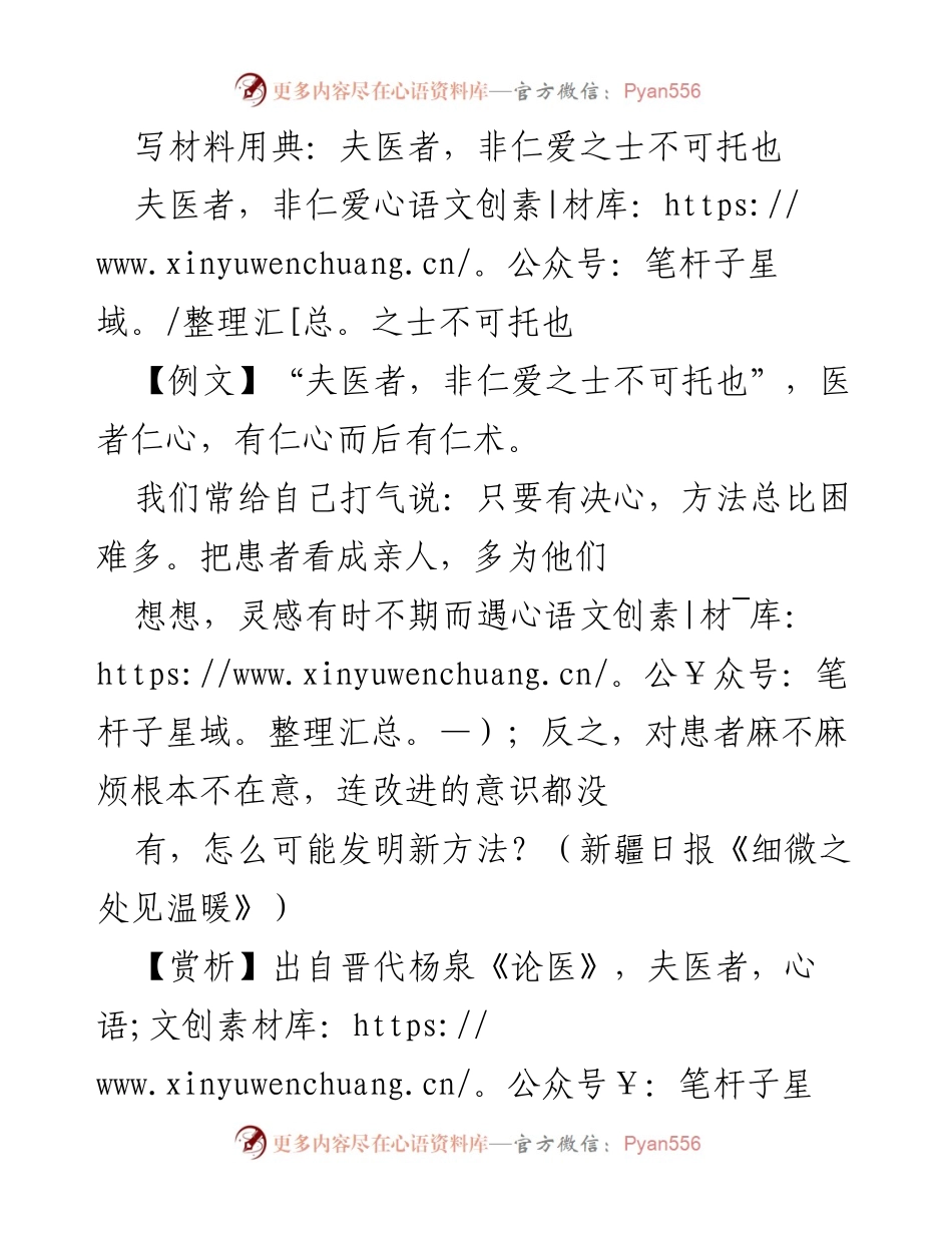 [发言] 医疗行业研讨会 - 医者仁心：用爱与敬业守护健康.docx_第1页