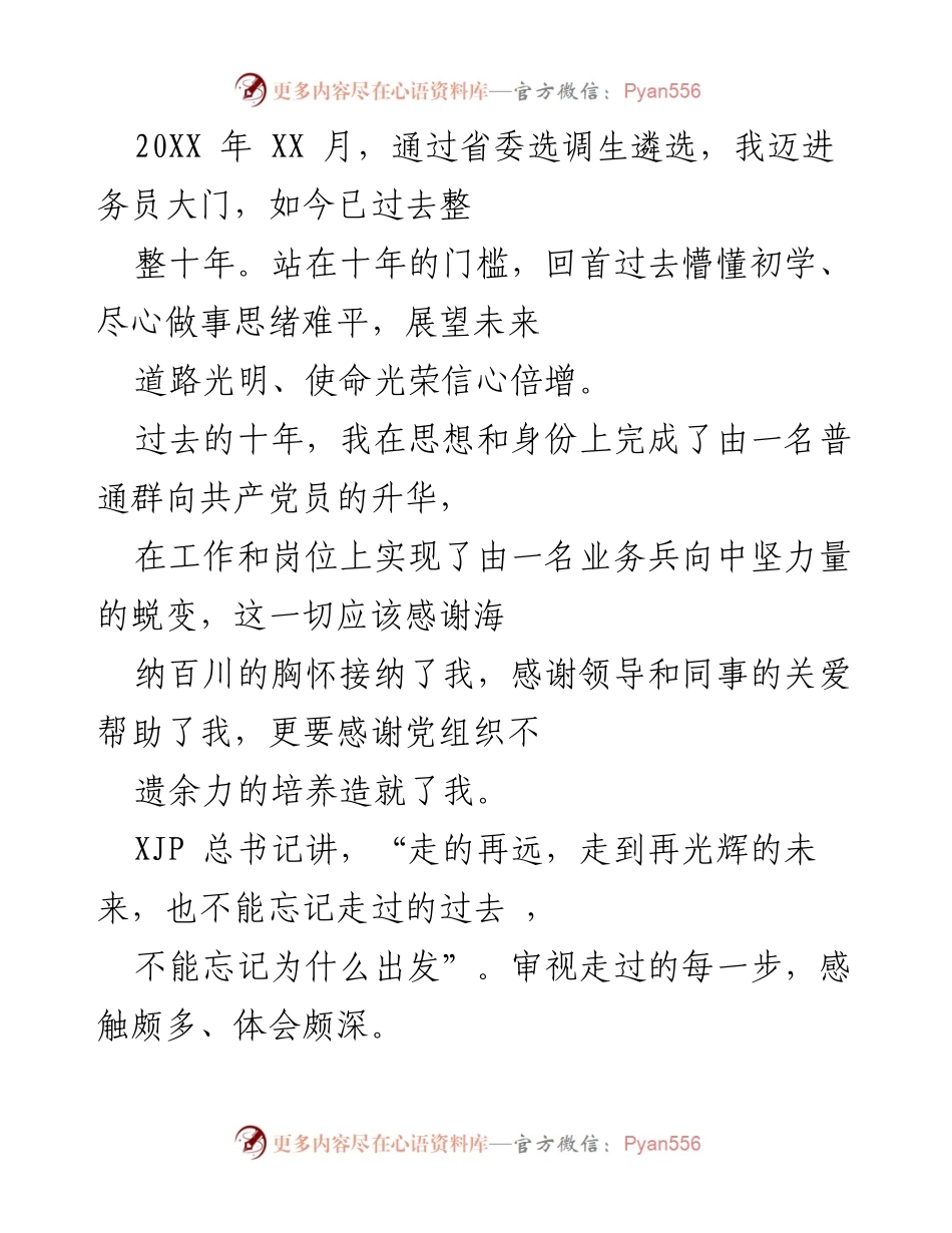 [发言] 十周年总结 - 十年成长与责任担当的回顾与展望.docx_第1页