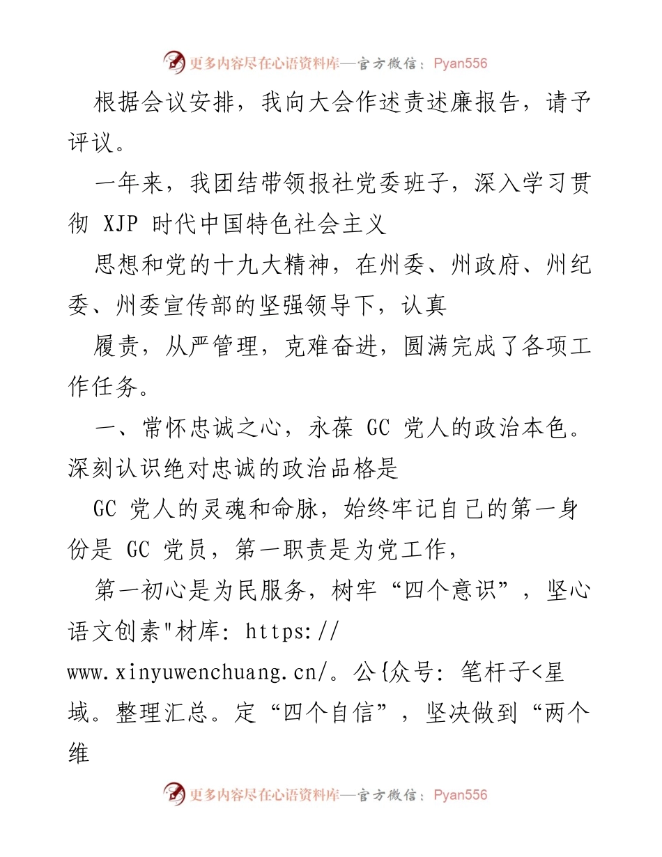 [发言] 大会 - 述责述廉报告总结.docx_第1页