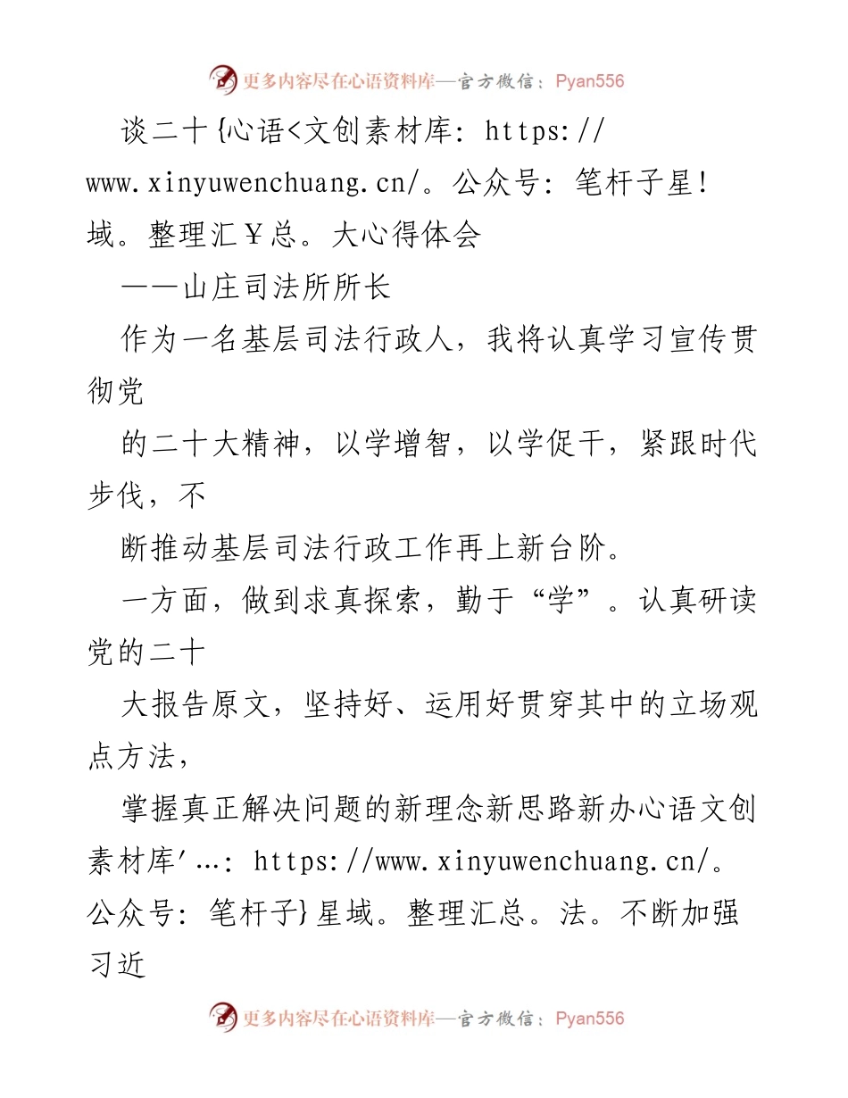 [发言] 司法行政工作会议 - 深入学习贯彻党的二十大精神，推动基层司法行政工作创新发展.docx_第1页