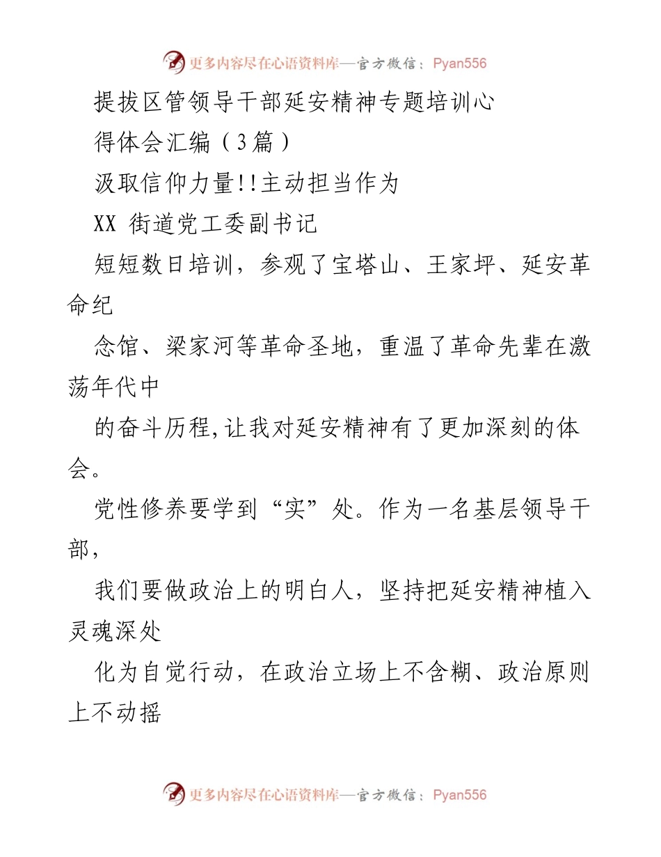 [发言] 培训总结 - 延安精神的力量与实践探索.docx_第1页