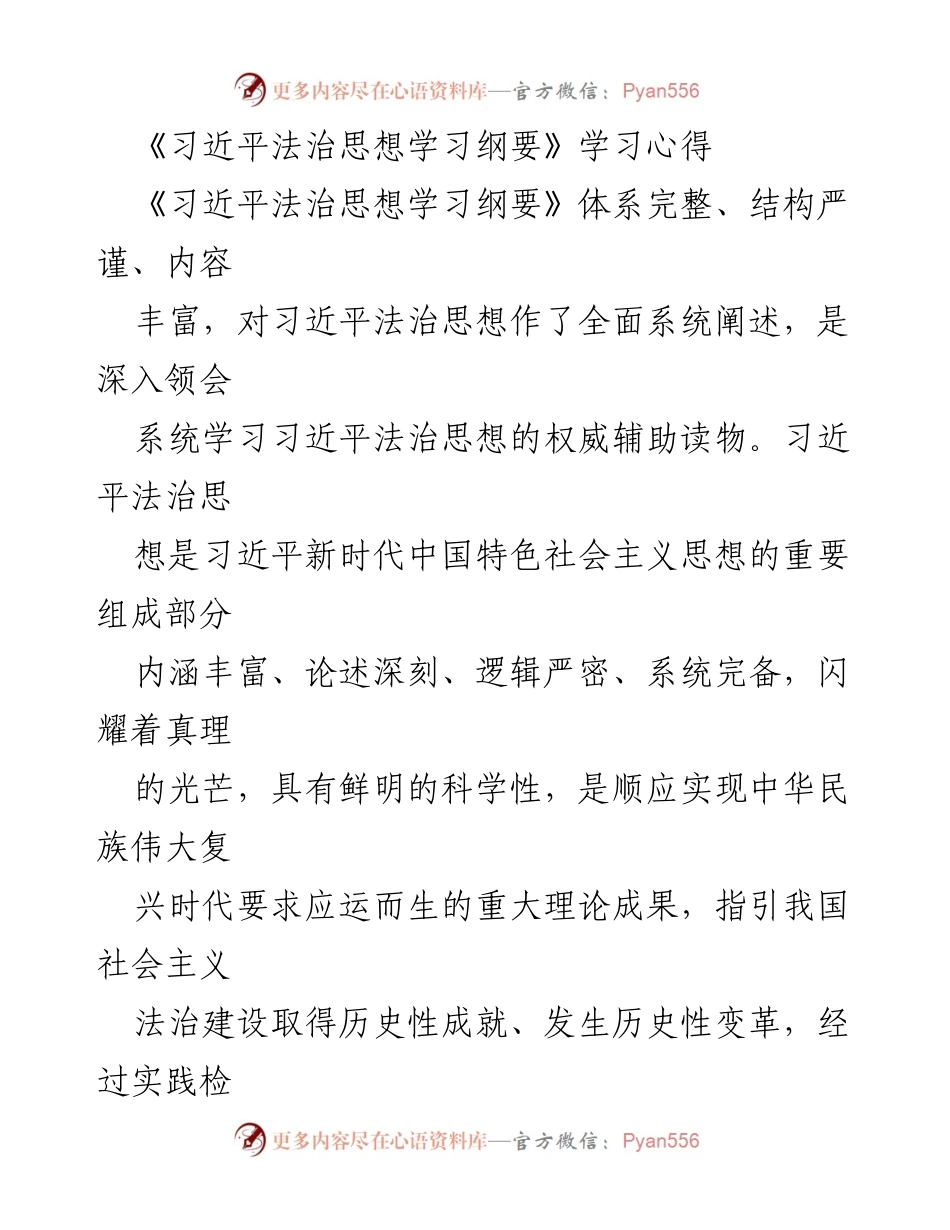 [发言] 学习交流会 - 深入学习习近平法治思想的重要性与实践意义.docx_第1页