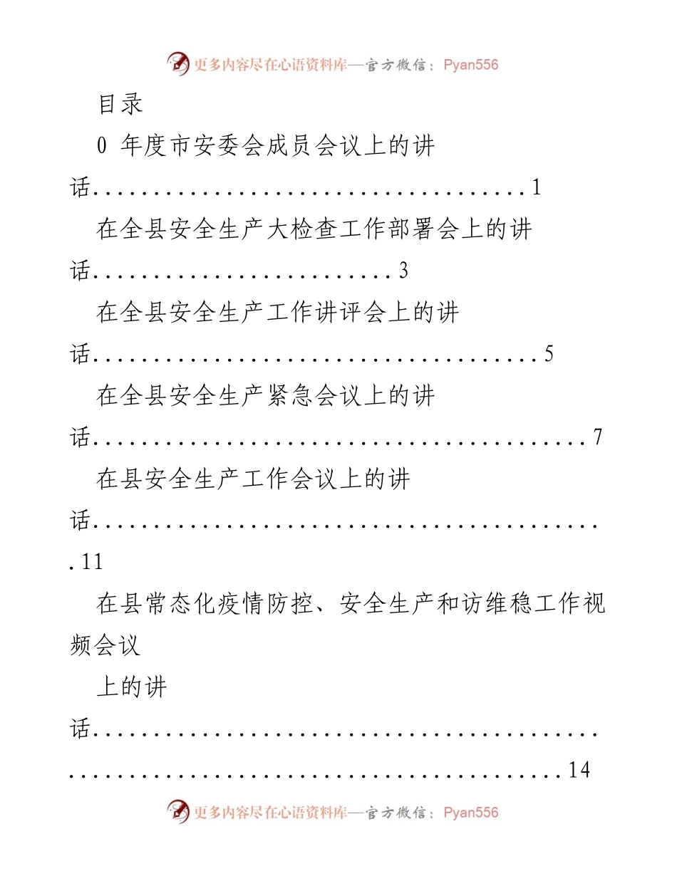 [发言] 安全生产工作会议讲话要点总结.docx_第1页