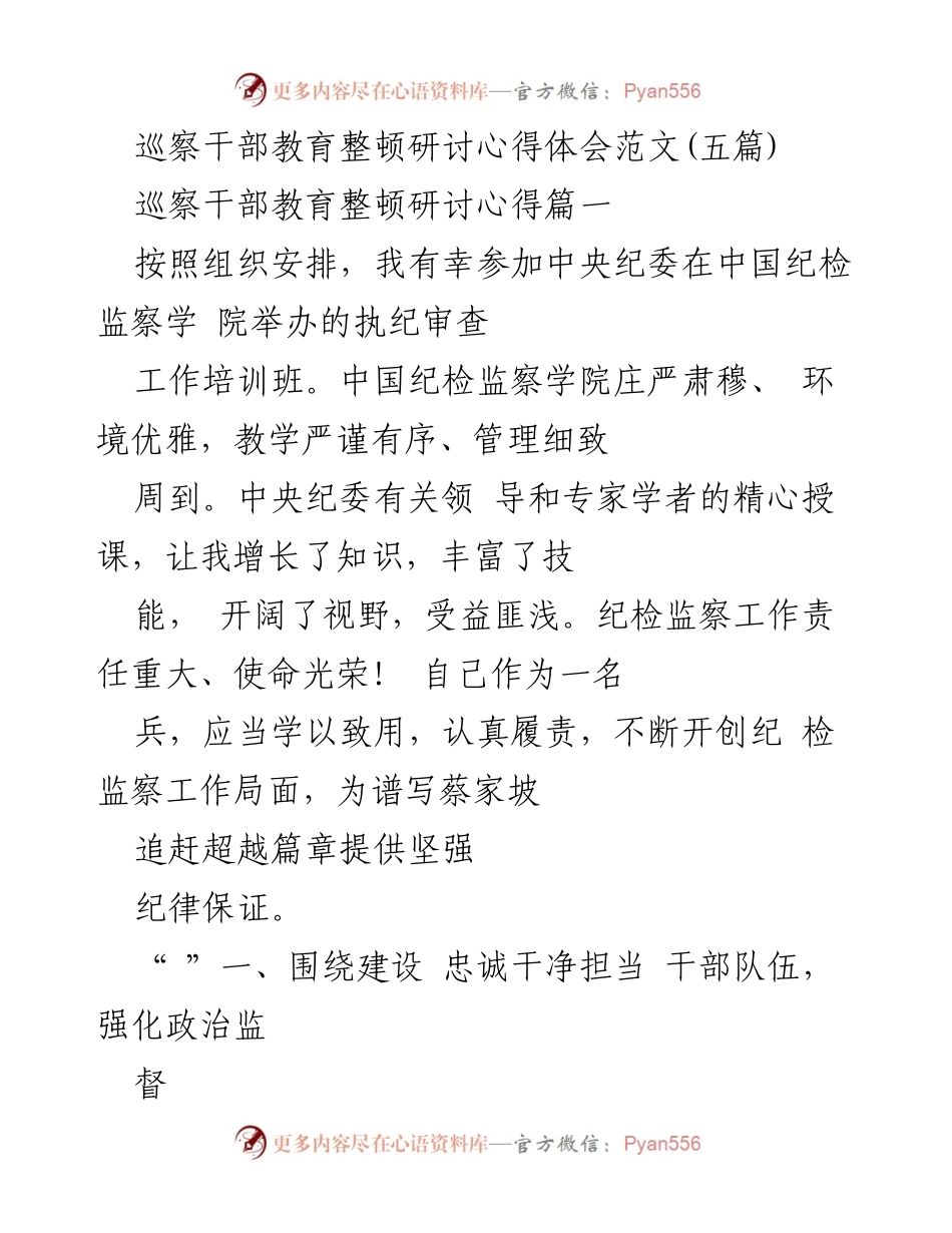 [发言] 巡察干部教育整顿研讨会 - 强化政治监督与作风建设的心得体会.docx_第1页