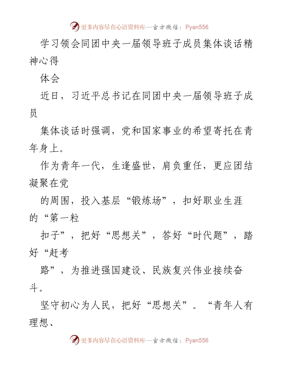 [发言] 学习交流 - 青年肩负重任，勇于担当奋进新时代.docx_第1页