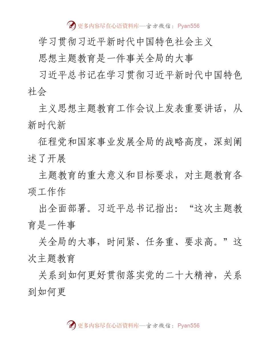 [发言] 学习贯彻习近平新时代中国特色社会主义思想主题教育工作会议 - 深刻理解主题教育的重大意义与战略安排.docx_第1页