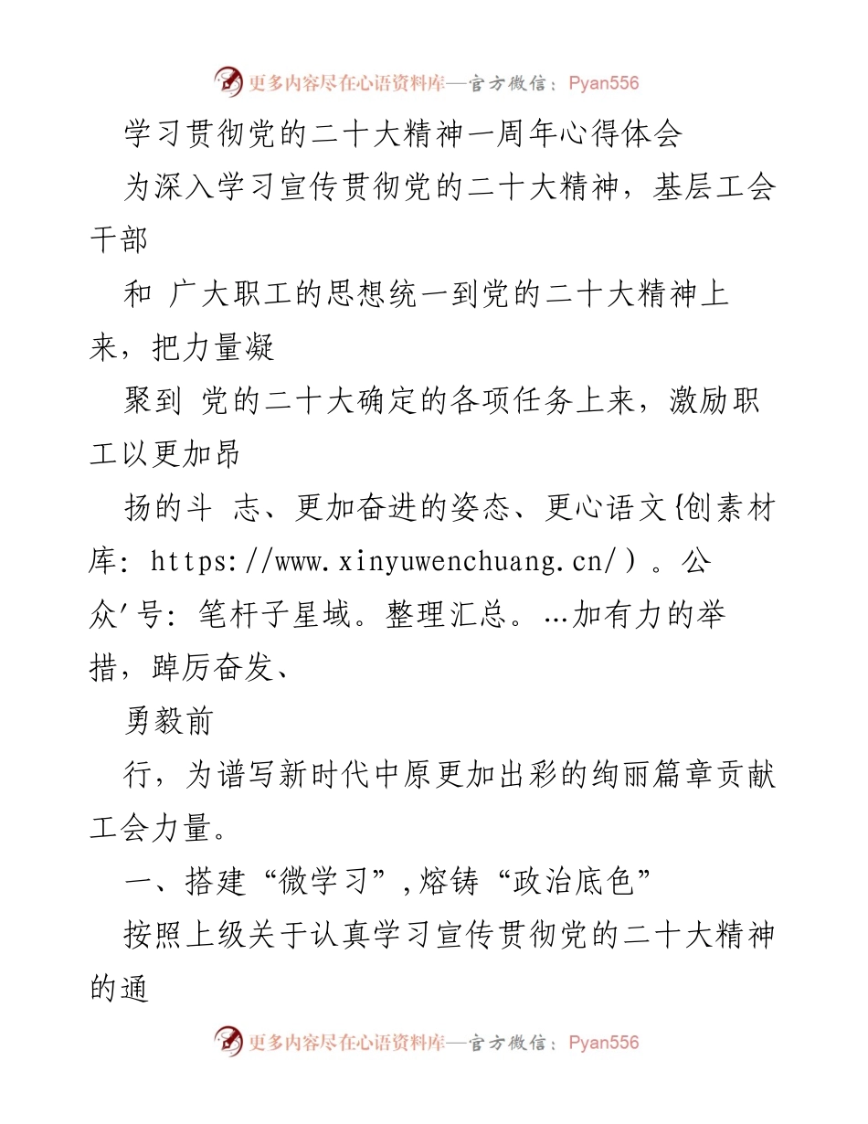 [发言] 学习贯彻党的二十大精神 - 深入学习宣传贯彻党的二十大精神的心得体会.docx_第1页