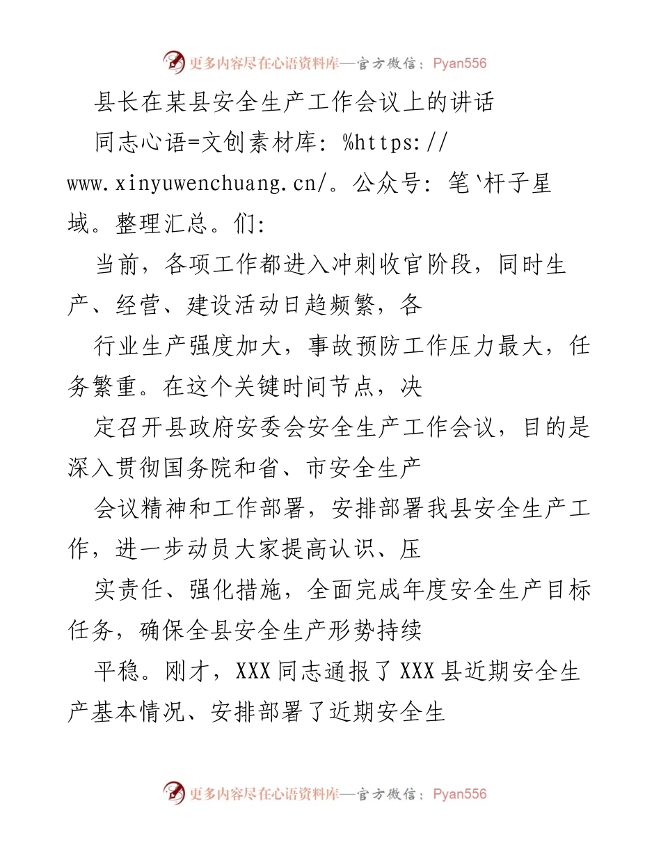 [发言] 安全生产工作会议 - 加强安全生产责任，确保岁末年初安全形势稳定.docx_第1页