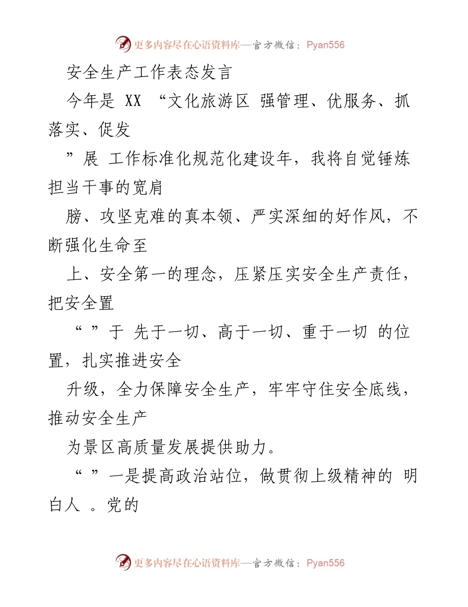[发言] 安全生产工作会议 - 加强安全生产责任，推动高质量发展_1.docx_第1页