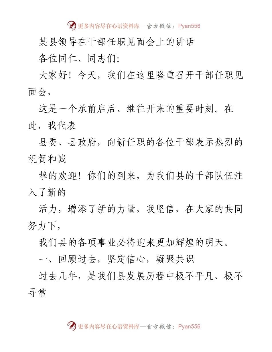 [发言] 干部任职见面会 - 新任干部的使命与担当.docx_第1页