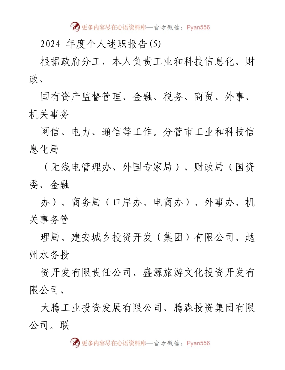 [发言] 年度述职 - 2024年度个人述职报告：强化责任与担当，推动经济发展.docx_第1页