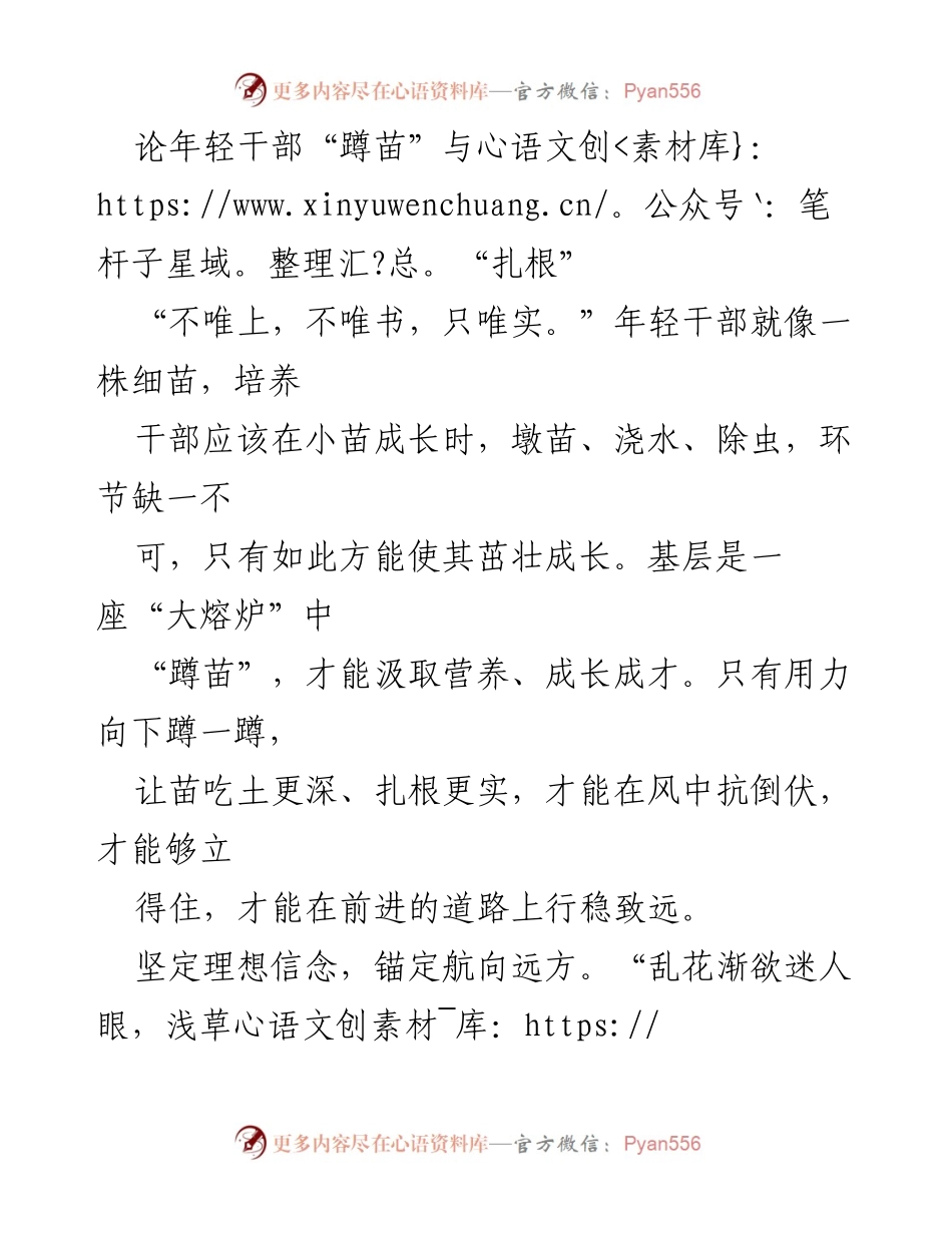 [发言] 年轻干部培训会议 - 年轻干部在基层成长的必要性与实践.docx_第1页