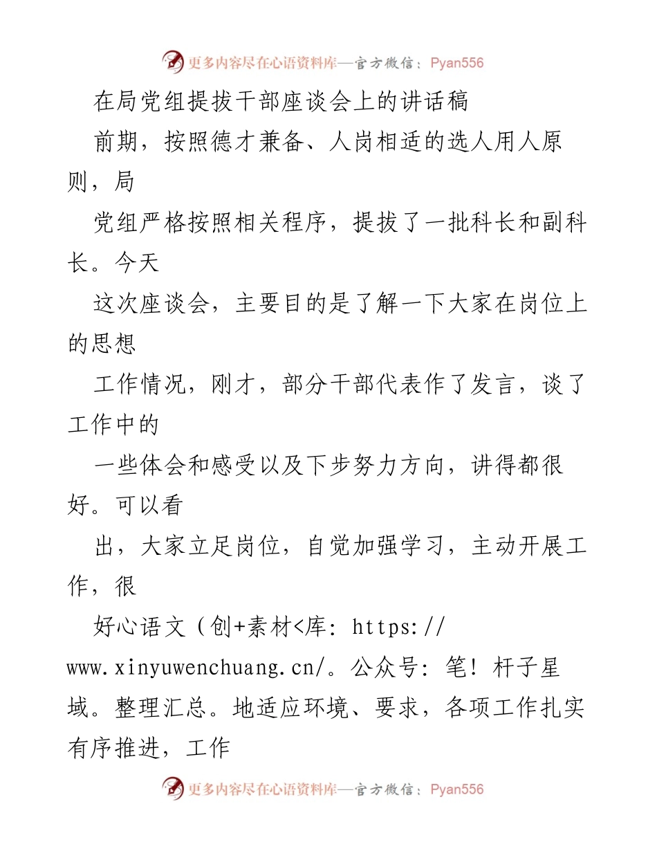 [发言] 干部座谈会 - 提升干部能力，推动工作落实的讲话稿.docx_第1页
