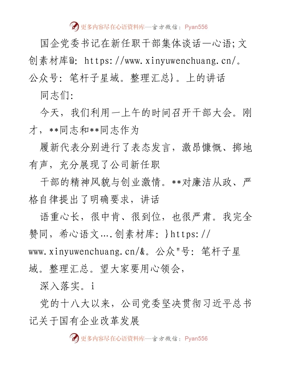[发言] 干部大会 - 新任职干部的使命与责任.docx_第1页