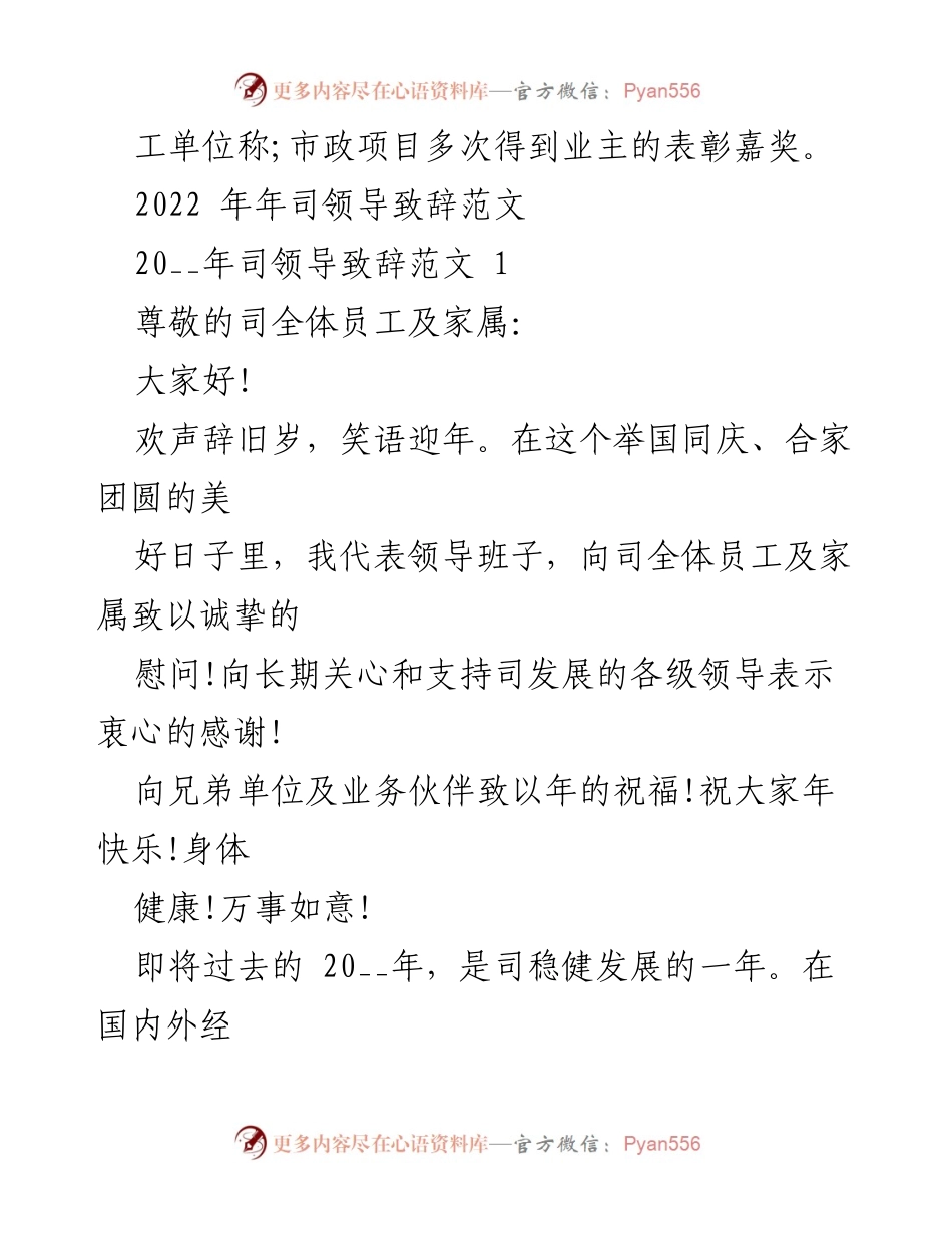 [发言] 年终总结会 - 2022年度领导致辞与展望.docx_第1页