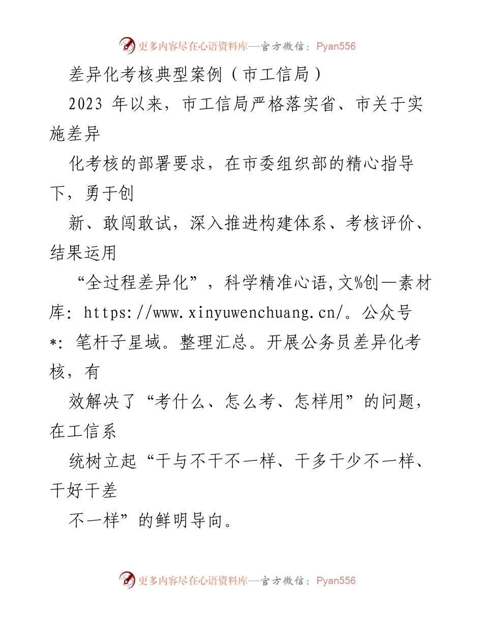 [发言] 市工信局 - 差异化考核体系建设与实践经验分享.docx_第1页
