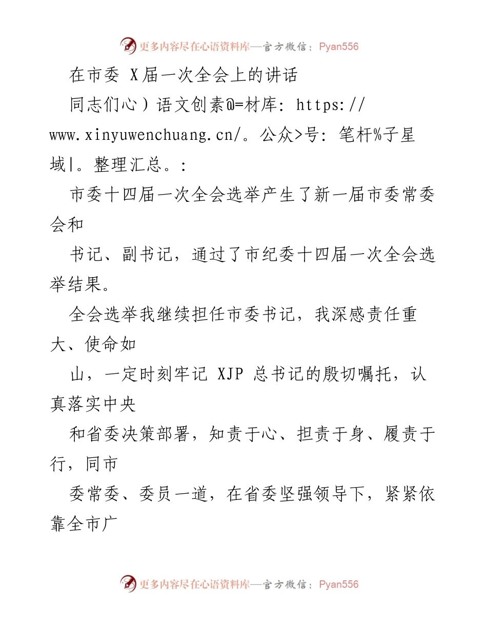 [发言] 市委全会 - 新时代的责任与担当.docx_第1页