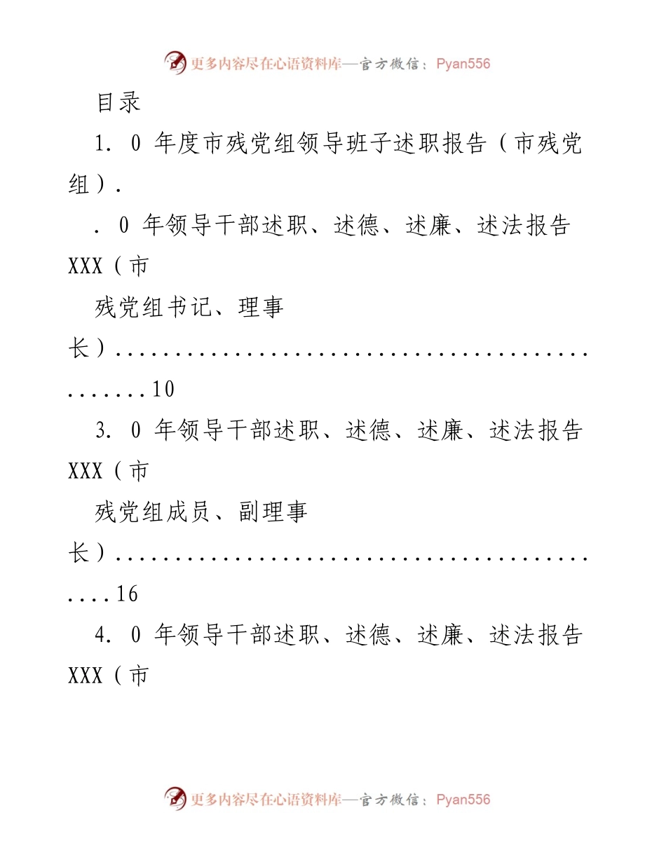 [发言] 年度市残党组领导班子述职报告总结.docx_第1页