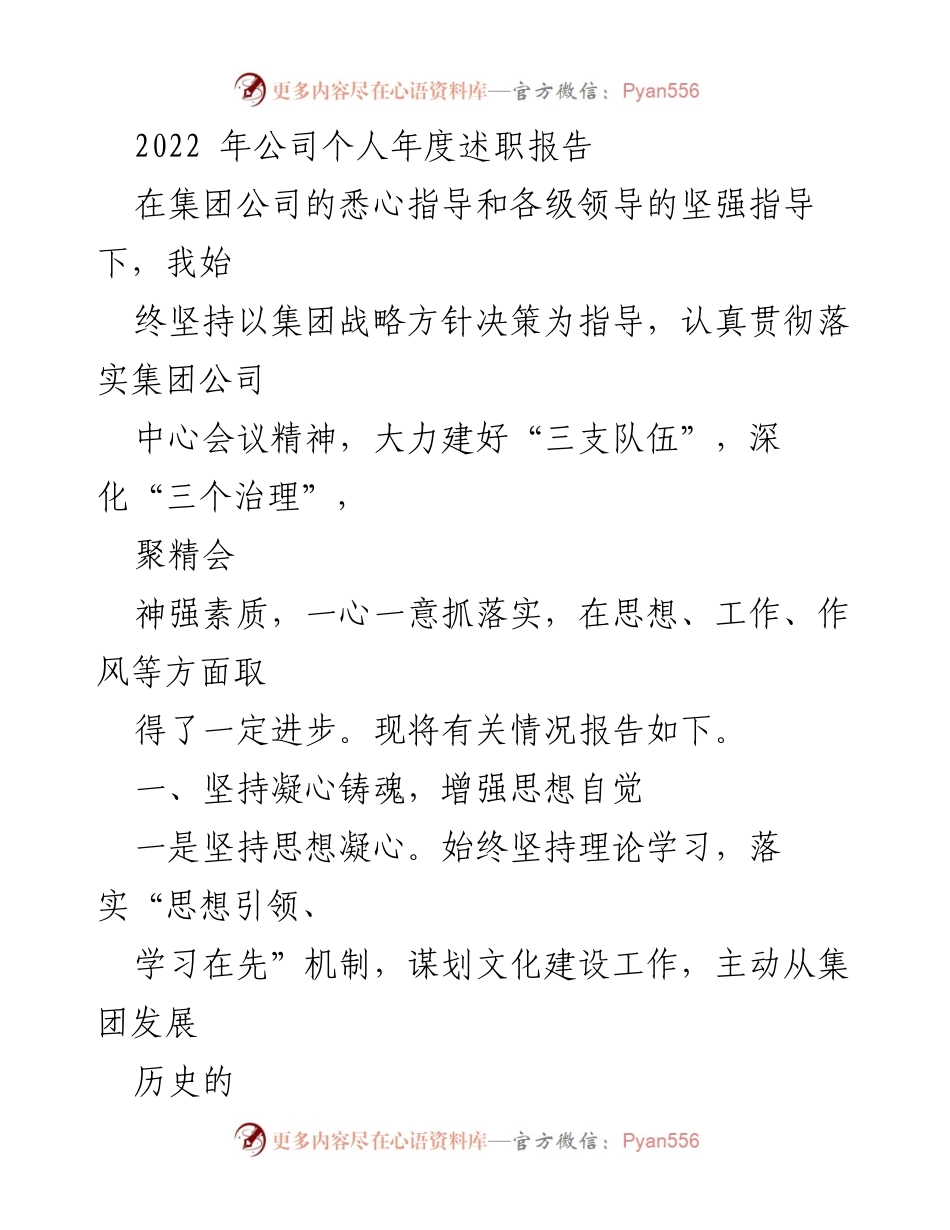 [发言] 年度述职 - 2022年度个人述职报告总结与反思.docx_第1页